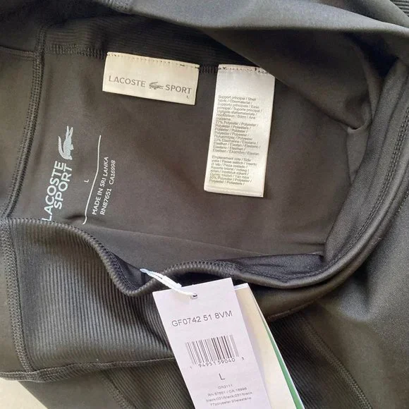 NWT Lacoste Women's SPORT Bike Shorts Color Black Size S, M, L - Picture 8 of 10